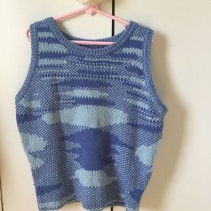 Blue knitted tank top/sweater vest